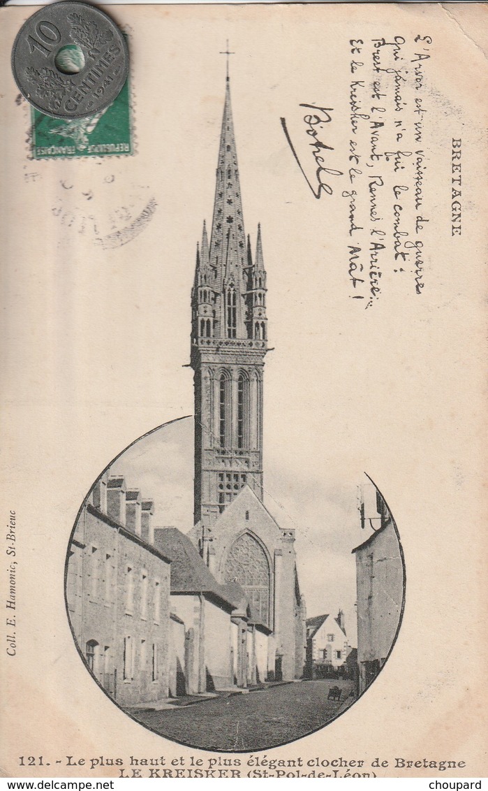 29 - Carte Postale Ancienne En Bretagne     LE KREISKER   à Saint Pol De Léon   ( Chanson De Botrel ) - Música