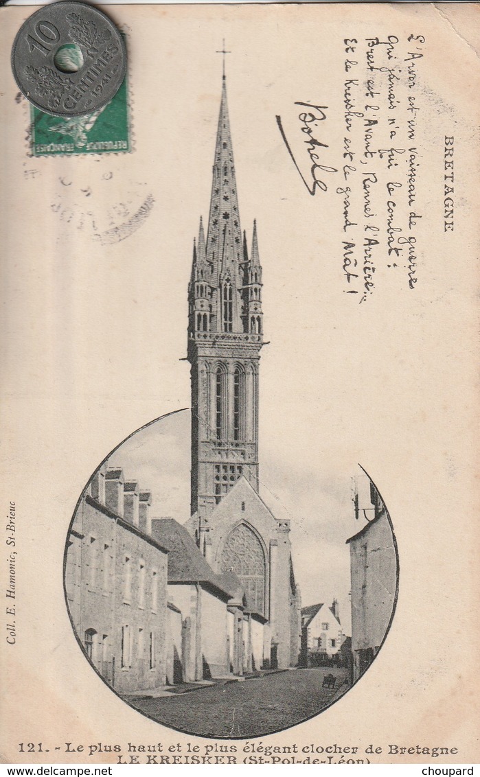 29 - Carte Postale Ancienne En Bretagne     LE KREISKER   à Saint Pol De Léon   ( Chanson De Botrel ) - Music