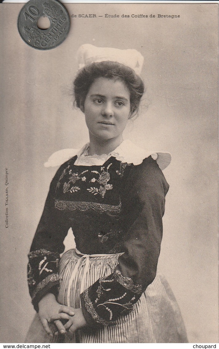 29 - Carte Postale Ancienne De Bretagne  Jeune Fille De SCAER  Etude Des Coiffes De Bretagne - People