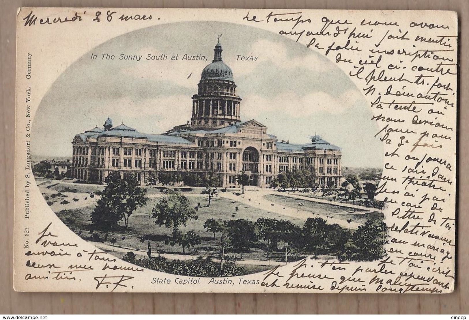 CPA USA - TEXAS - AUSTIN - State Capitol - TB PLAN EDIFICE Public - CP Voyagée 1906 - Austin