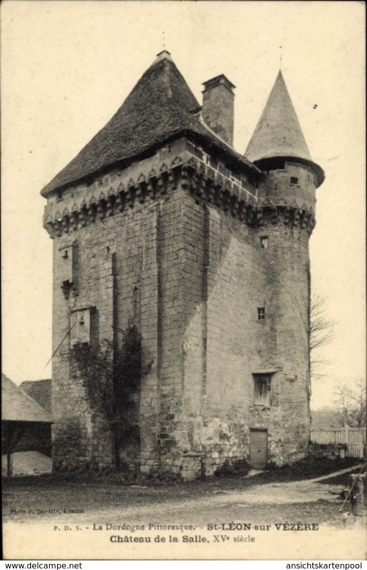 Cp Saint Leon Sur Vezere Dordogne, Chateau De La Salle - Sonstige & Ohne Zuordnung