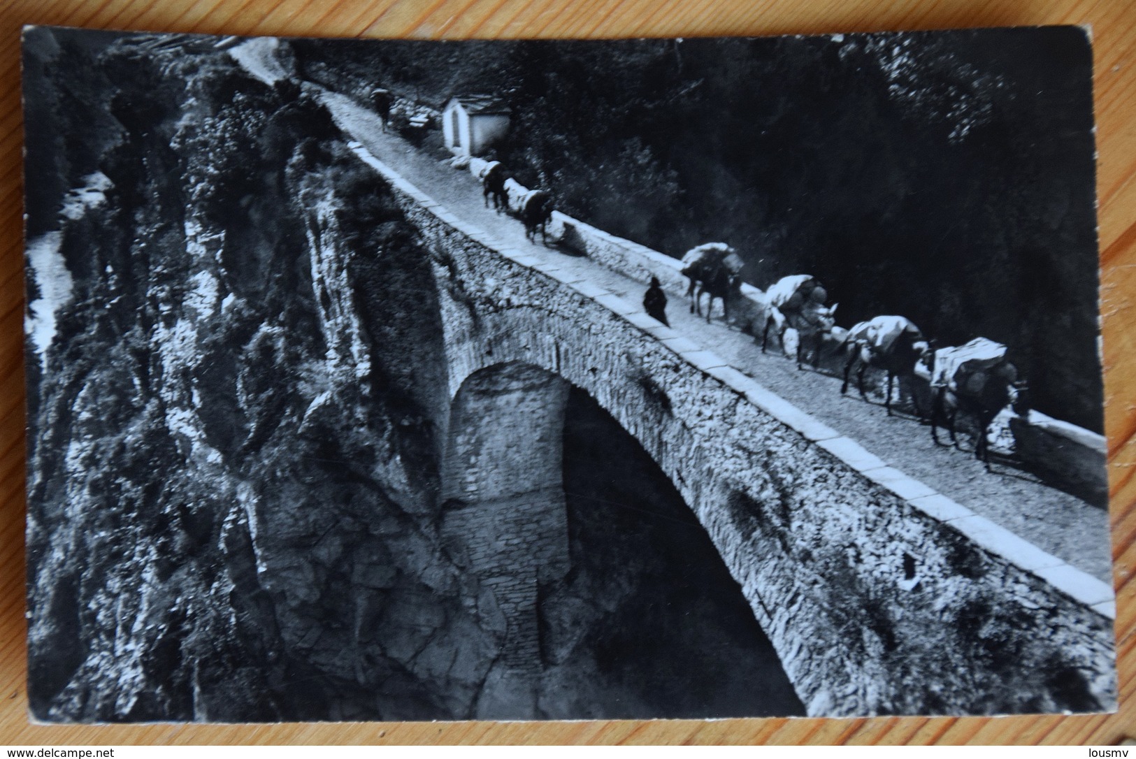 Wallis - Die Kinnbrücke Bei Stalden - Animée - Mules / Anes / Chevaux - CPSM Format CPA - (n°17803) - Stalden