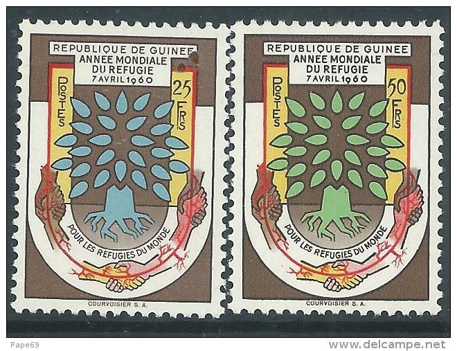 Guinée  N° 32 / 33  X  Année Mondiale Du Réfugié,  Les 2  Valeurs Trace De Charnière Sinon TB - Guinea (1958-...)