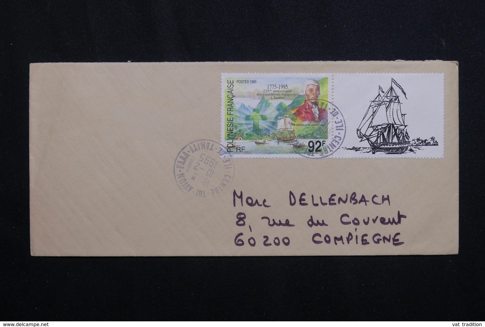 POLYNÉSIE - Enveloppe De Tahiti Pour Compiègne En 1995, Affranchissement Plaisant - L 62177 - Covers & Documents