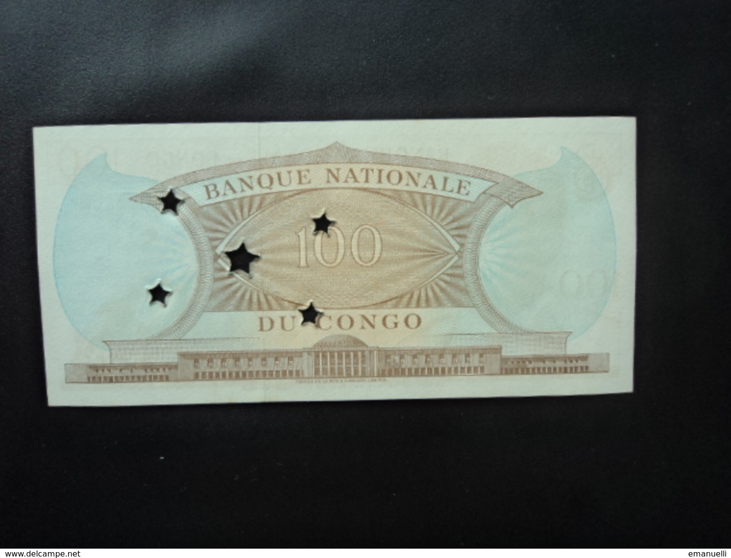 RÉPUBLIQUE DÉMOCRATIQUE DU CONGO * : 100 FRANCS  1.8.1964     P 6s     Presque NEUF - République Démocratique Du Congo & Zaïre