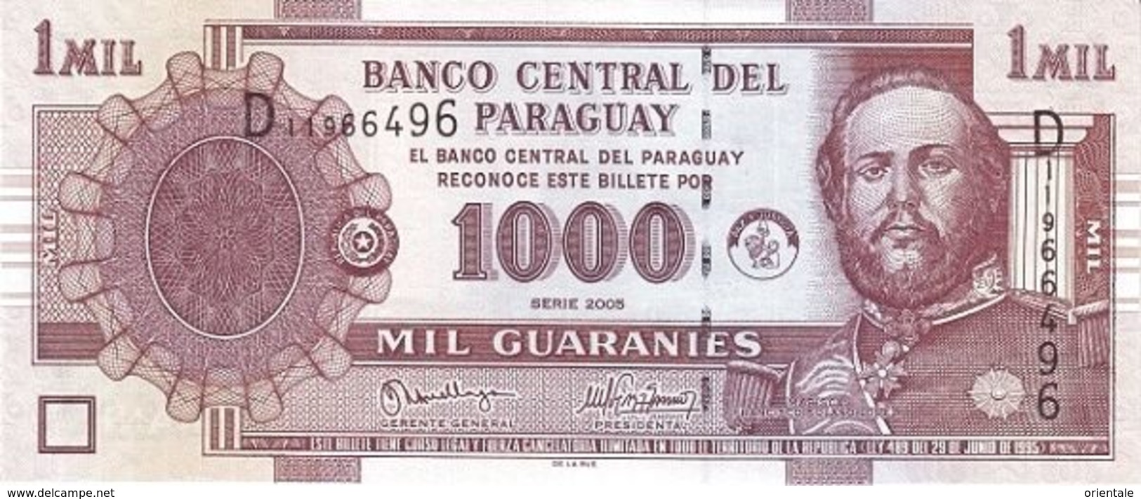 PARAGUAY P. 222b 1000 G 2005 UNC - Paraguay