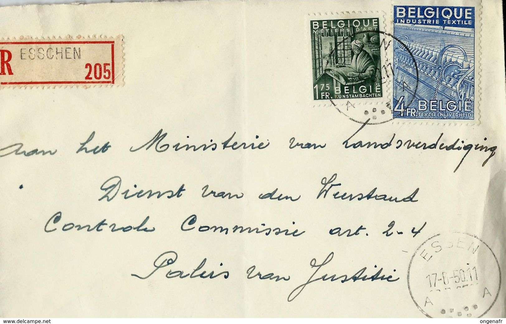 Doc. De ESSEN - A A - Du 17/06/50 (exportations) - En Rec.: ESSCHEN - Poste Rurale