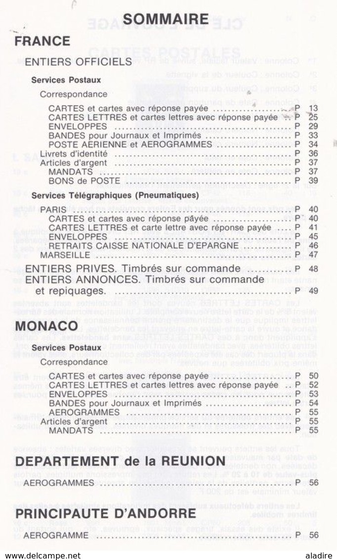 Jean-François BRUN - 1986 - Nomenclature Des Entiers Postaux Officiels De France Et De Monaco - Entiers Postaux