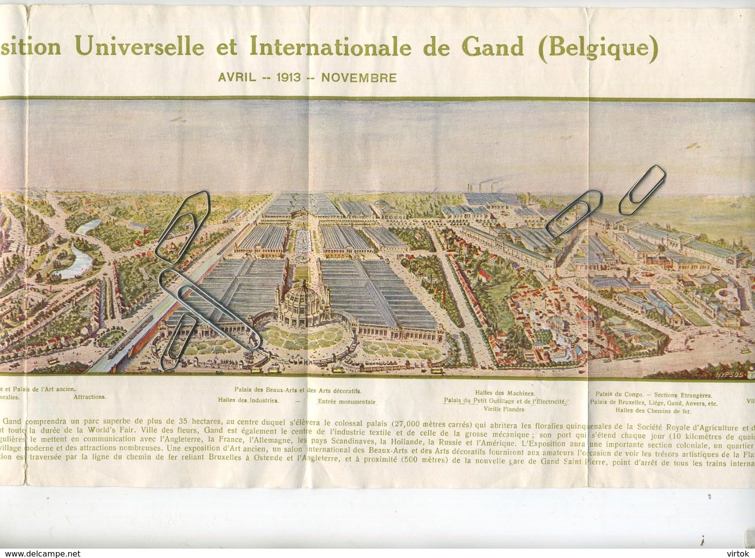 GENT - GAND :   Exposition Universelle Et Internationale  1913 ( Vue;;;;;;   Zie Scans )    44  X 19 Cm - Historische Dokumente