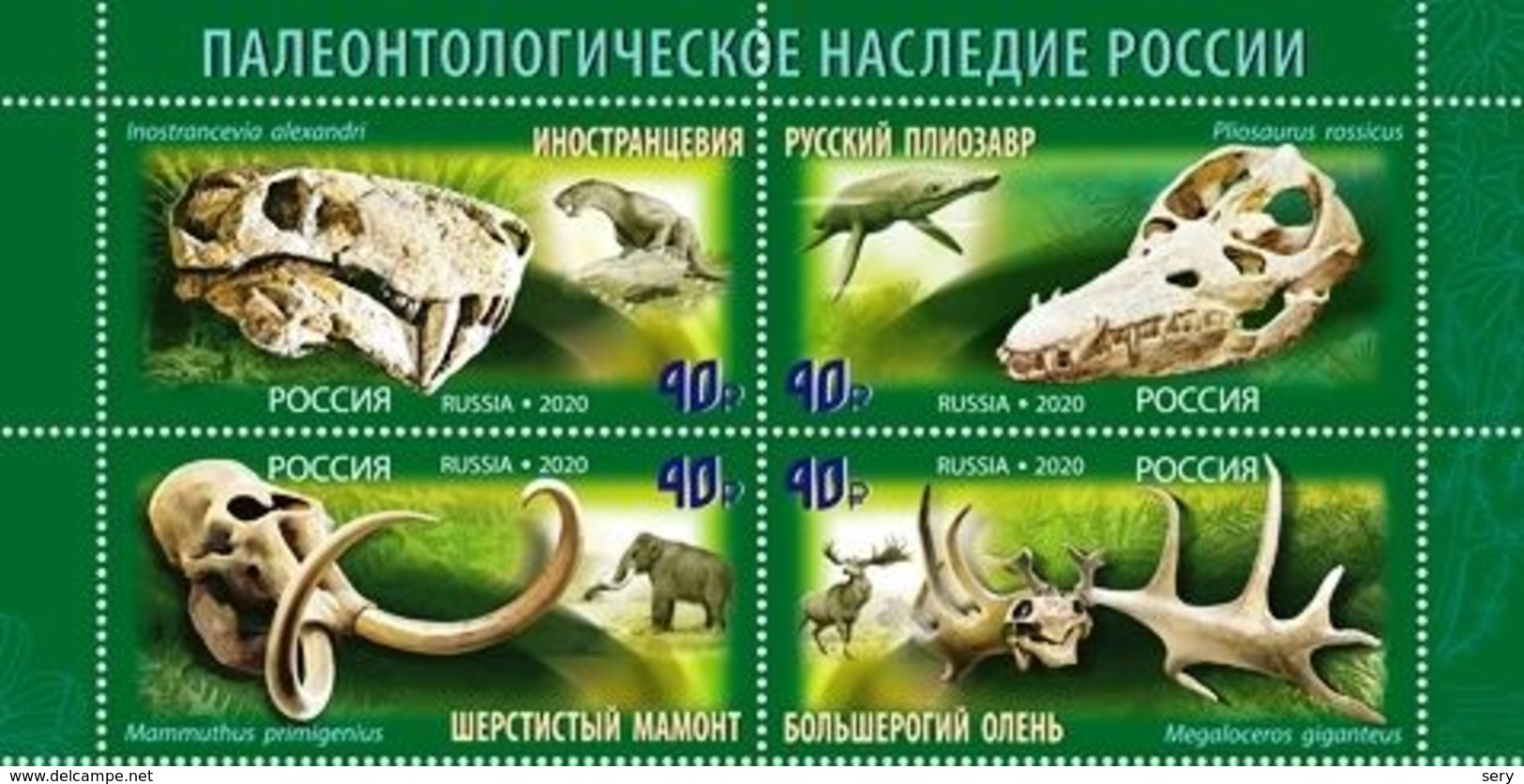 Russia 2020 Set 4 V MNH  Paleontological Heritage Of Russia Fossils - Fossili