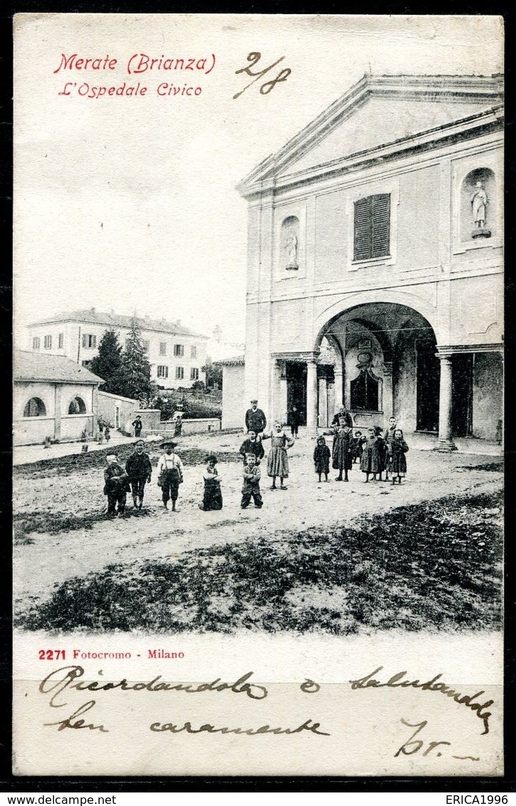 CV3201 MERATE (Lecco LC) L'Ospedale Civico, FP, Viaggiata 1903 Per Milano, Ottime  Condizioni - Lecco