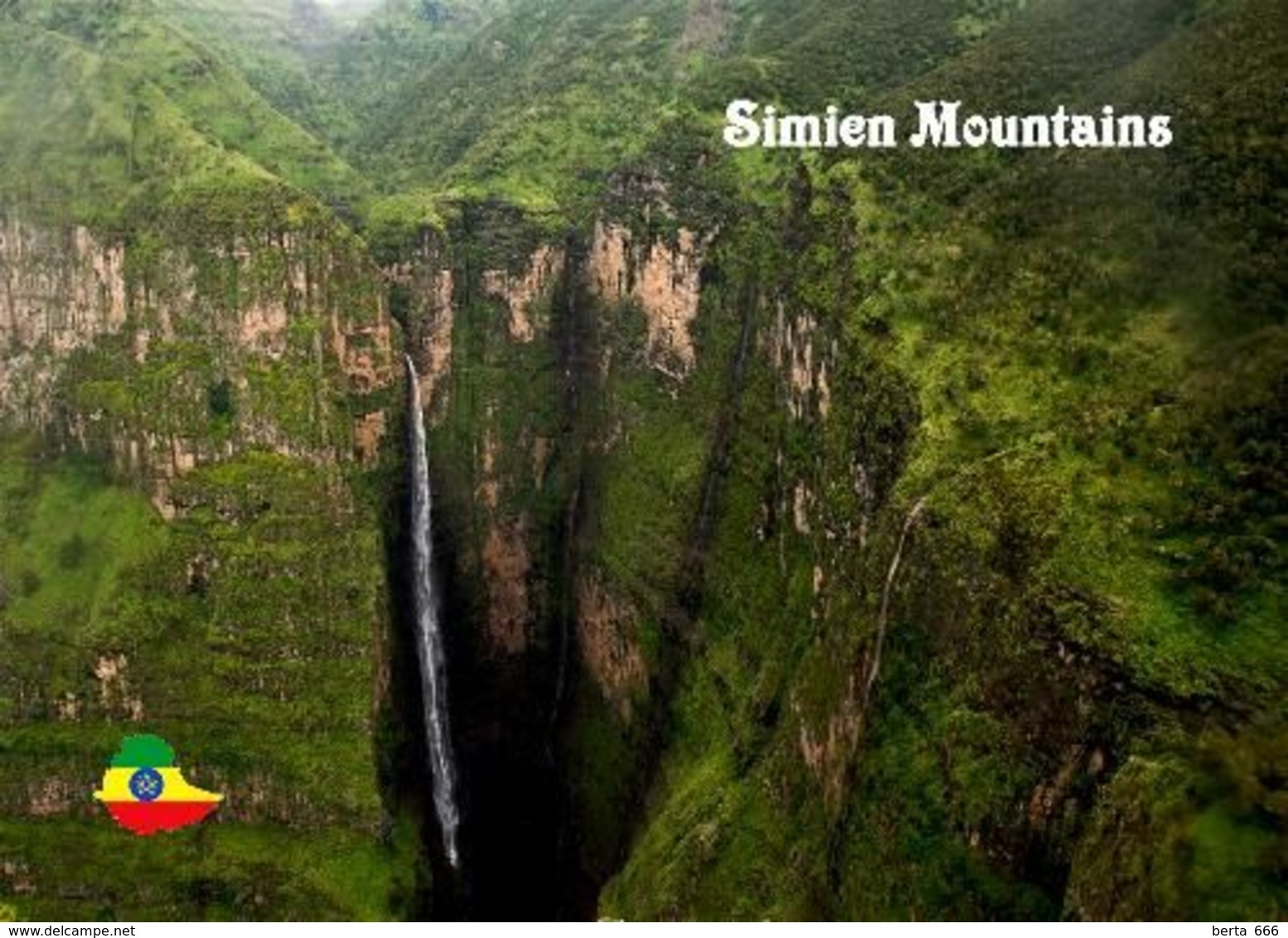 Ethiopia Simien Mountains Waterfalls UNESCO New Postcard Äthiopien AK - Äthiopien