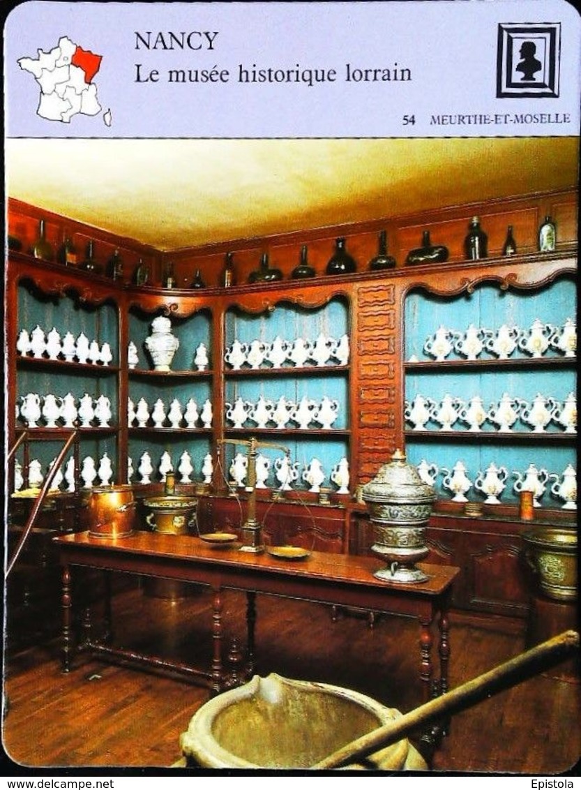 NANCY - Musée Historique Lorrain - Photo Meuble Musée De La Pharmacie - FICHE GEOGRAPHIQUE - Ed. Larousse-Laffont - Altri & Non Classificati