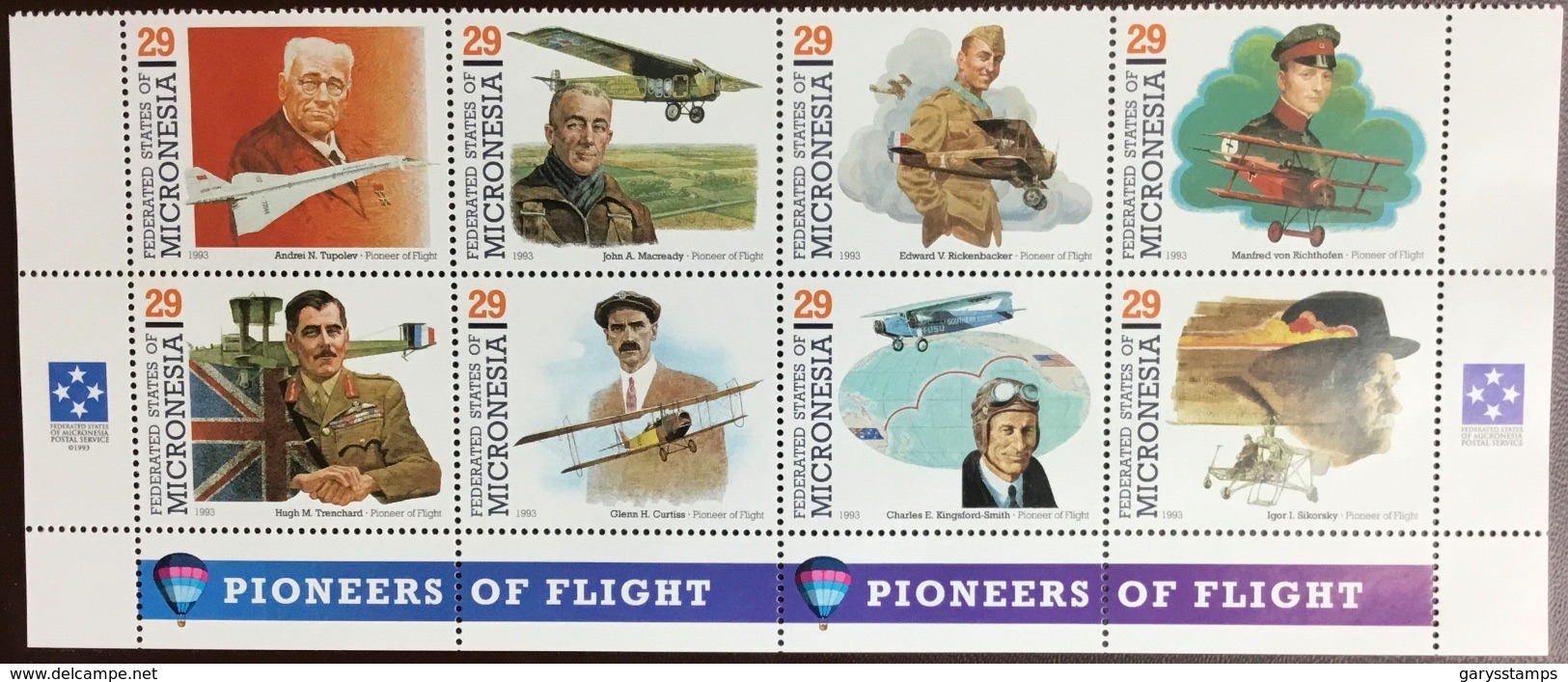 Micronesia 1993 Pioneers Of Flight Aircraft MNH - Micronesia
