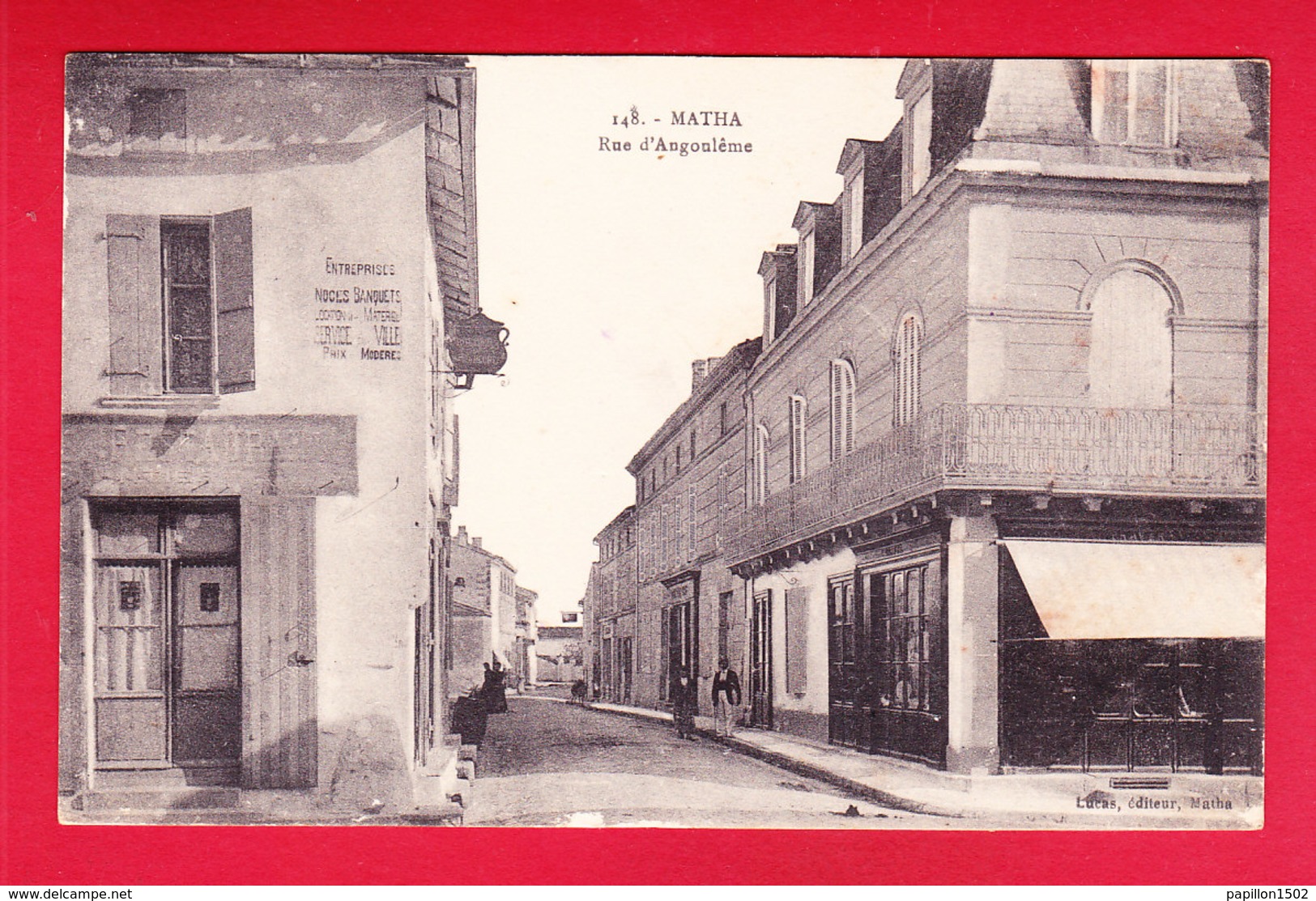 F-17-Matha-19P231  Rue D'Angoulême, Commerces, Cpa BE - Matha