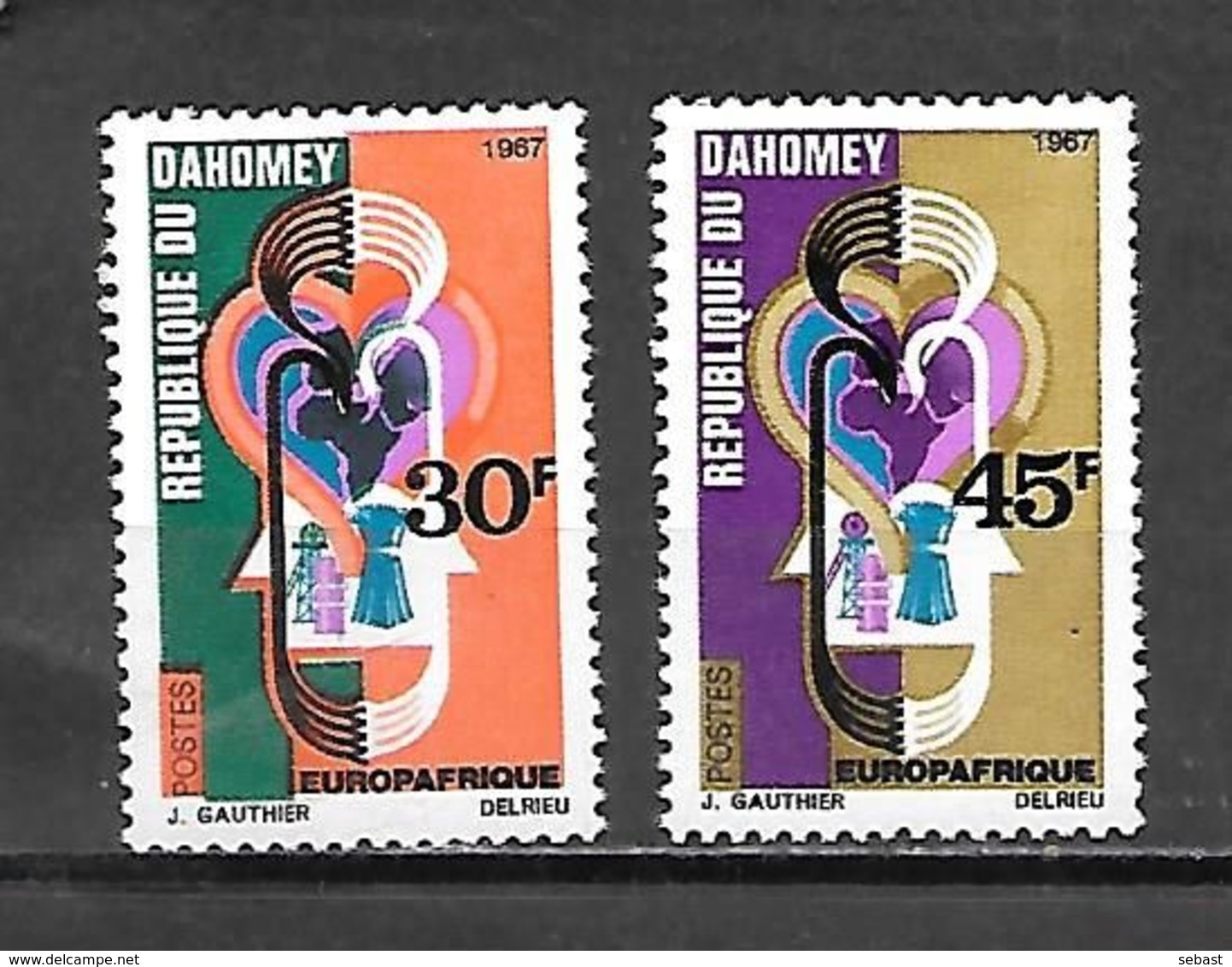 TIMBRE NEUF DU DAHOMEY DE 1967 N° MICHEL 319/20 - Benin – Dahomey (1960-...)
