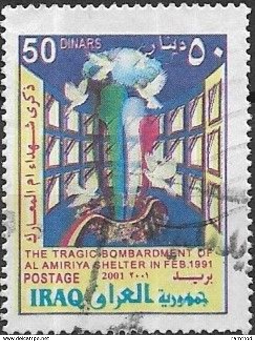 IRAQ 2001 Tenth Anniversary Of Al-Amiriyah - 50d - National Colours And Doves FU - Iraq