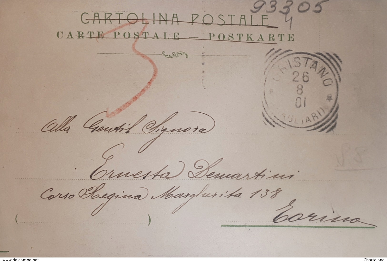 Cartolina - Oristano - Piazza Eleonora - 1901 - Oristano