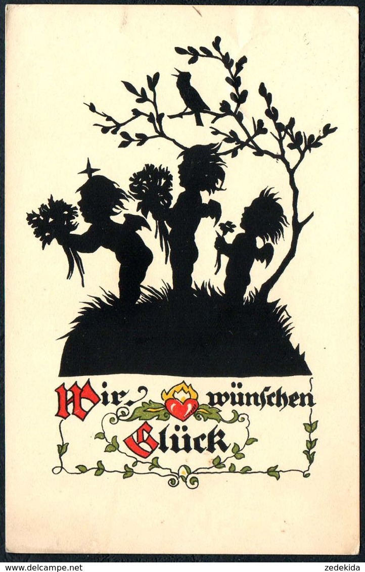 A7440 - Plischke Scherenschnitt Silhouette - Engel Angel - Verlag Werner Klotz - Silhouette - Scissor-type