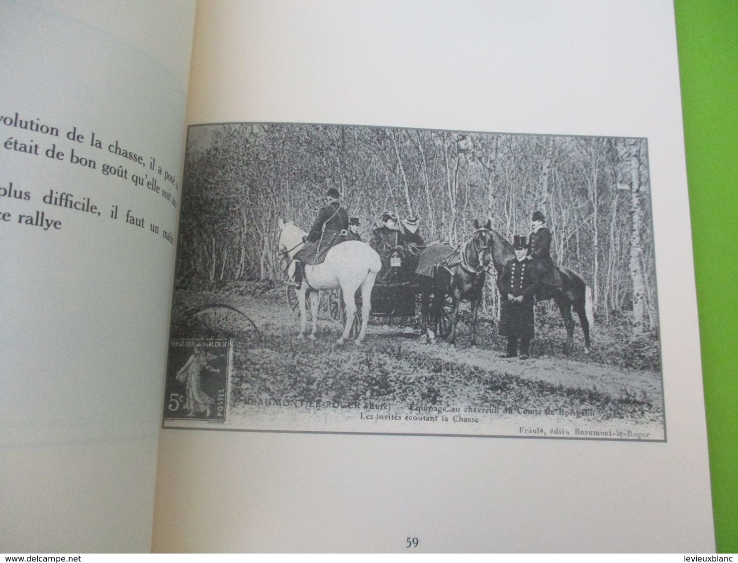 Histoire locale/Chasse à courre en forêt/Beaumont le Roger/Ch JUIN/Cartes postales anciennes/Page de Garde/1999  LIV184