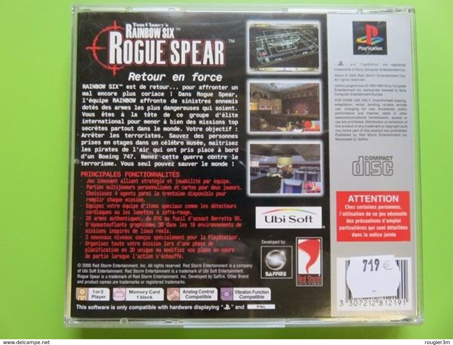 Jeu PS 1 - Tom Clancy's Rainbow Six Rogue Spear - Avec Livret - Other & Unclassified