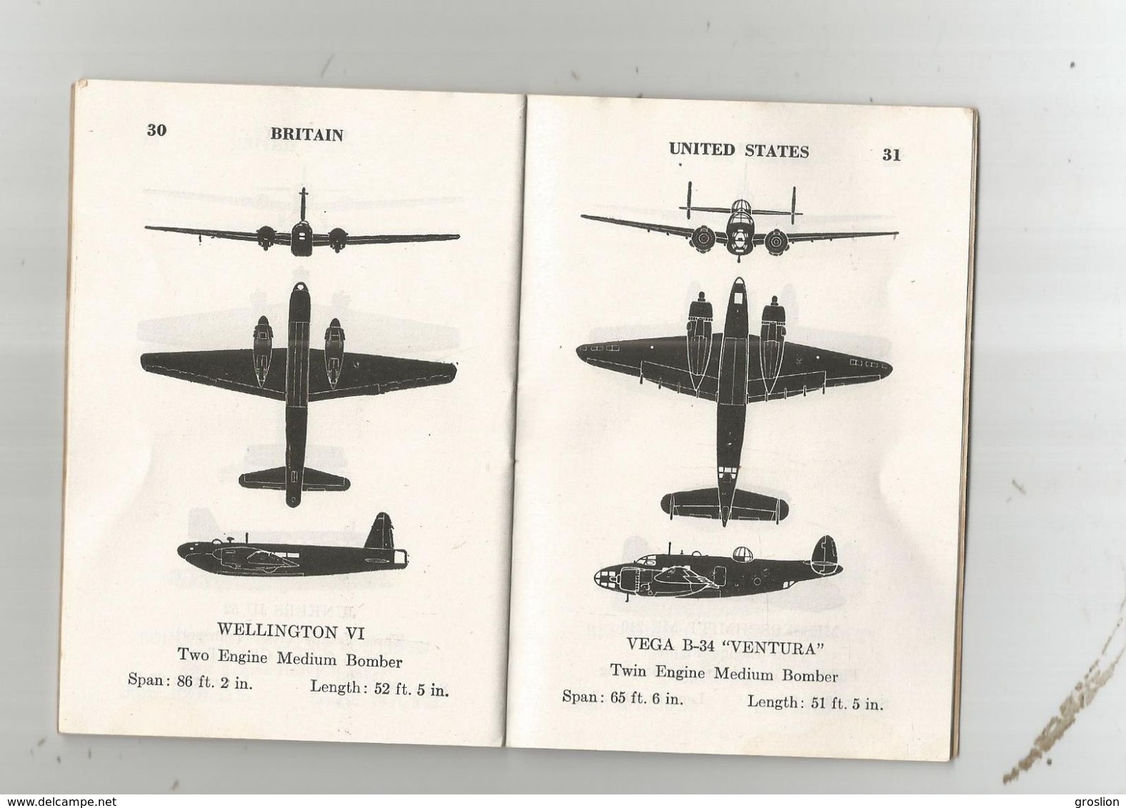 AIRCRAFT RECOGNITION GUIDE WAR DEPARTMENT 1943 FOR US SOLDIERS.LIVRET 1943 POUR SOLDATS U S DE RECONNAISSANCE AVIONS