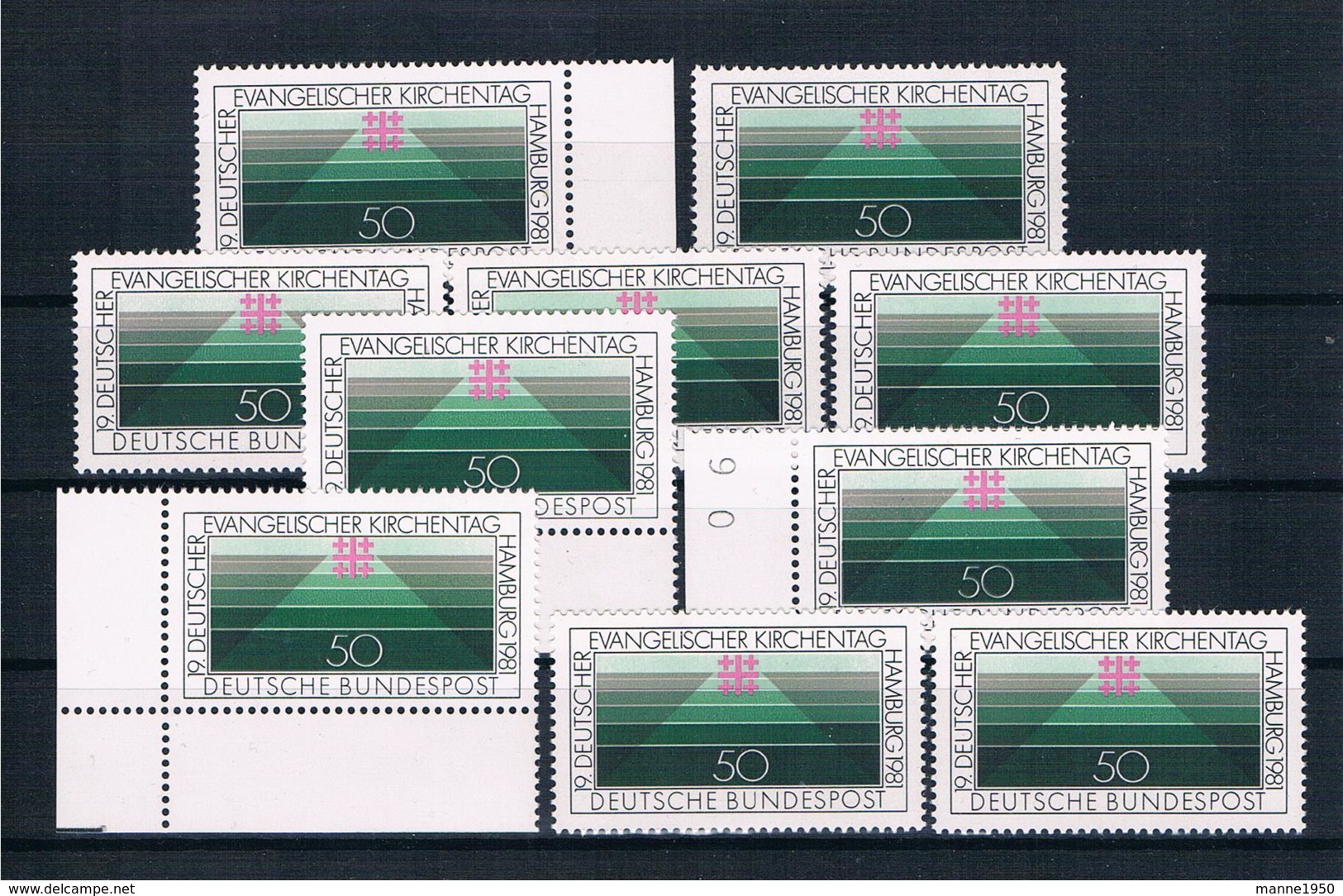 BRD/Bund 1981 Kirchentag Mi.Nr. 1098 10 Mal Postfrisch ** - Unused Stamps
