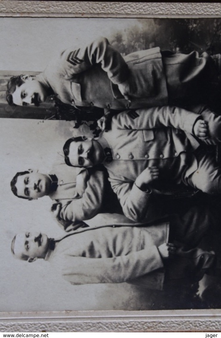 4 Photographies Militaires   Portraits De Poilus  Genie, La Coloniale Identifié Mort Pour La France 24 RTS ?   .... - 1914-18