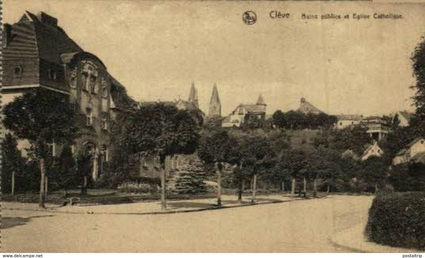 CLÈVE- Bains Públics Et Eglise Catholique- EERST WERELDOORLOG BELGIË BELGIQUE 1914/18 WWI WWICOLLECTION - War 1914-18