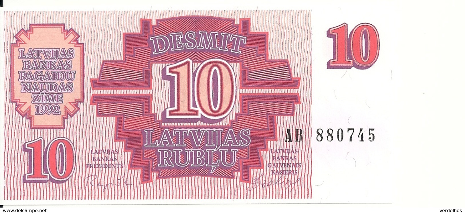 LETTONIE 10 RUBLU 1992 UNC P 38 - Letland