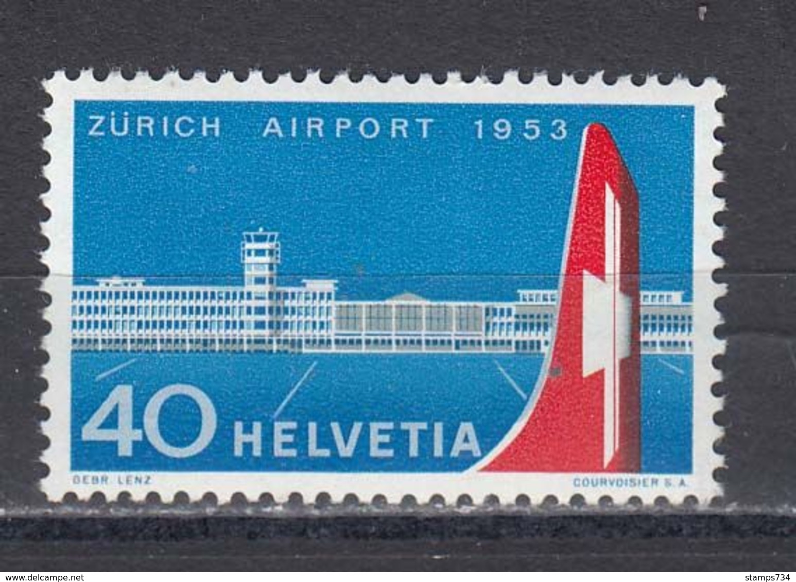 Switzerland 1953 - Airport Zuerich-Kloten, Mi-Nr. 585, MNH** - Neufs