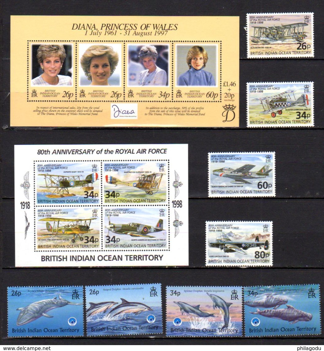 Océan Indien 1998, Année Complète, R.A.F., Baleines, 207 / 214**+ BF 10 Et 11**, Cote 40 € - Altri - Africa