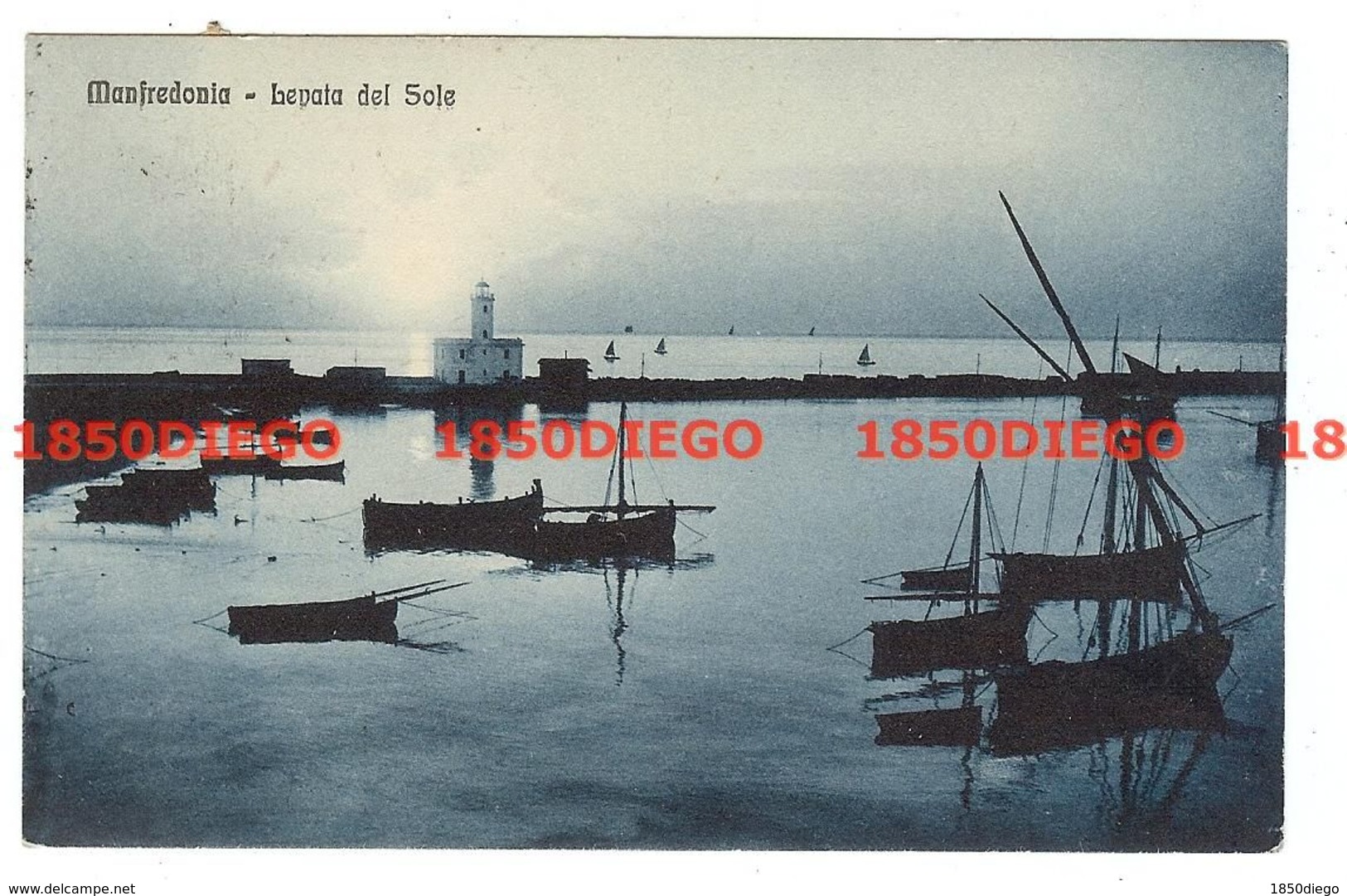 MANFREDONIA - LEVATA DEL SOLE F/PICCOLO VIAGGIATA 1928 - Manfredonia