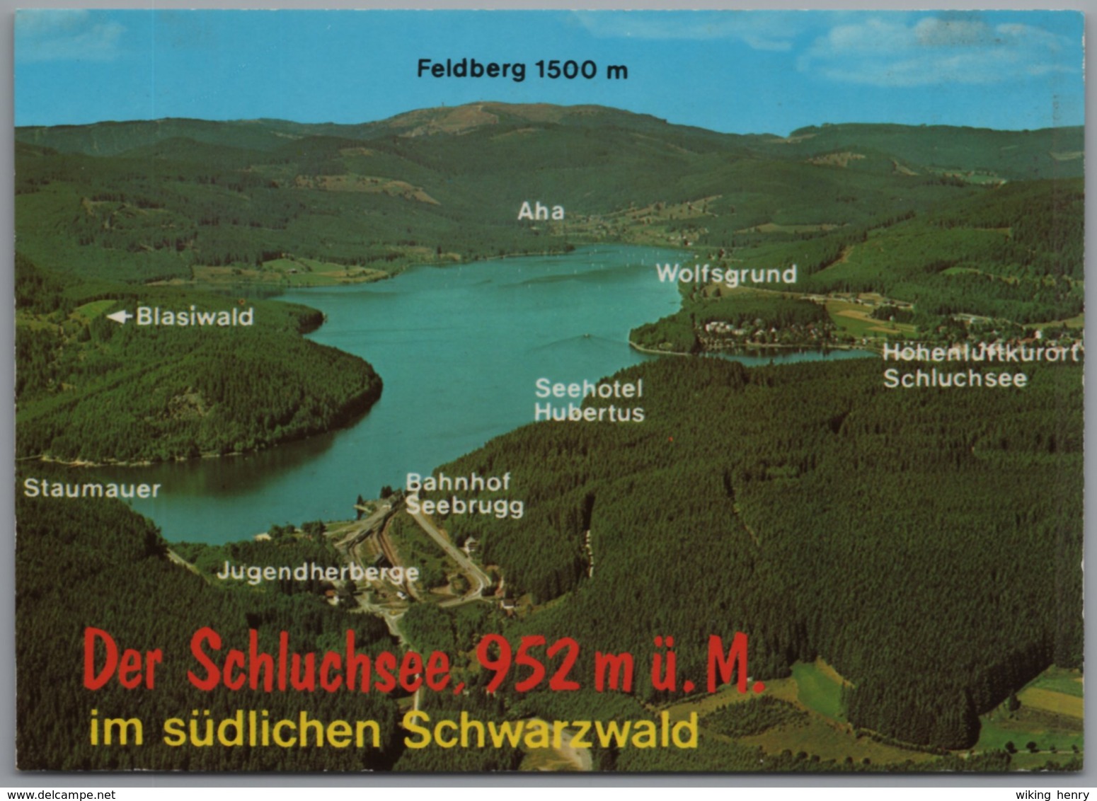 Schluchsee - Übersichtskarte - Bahnhof Seebrugg Seehotel Wolfsgrund Jugendherberge - Schluchsee