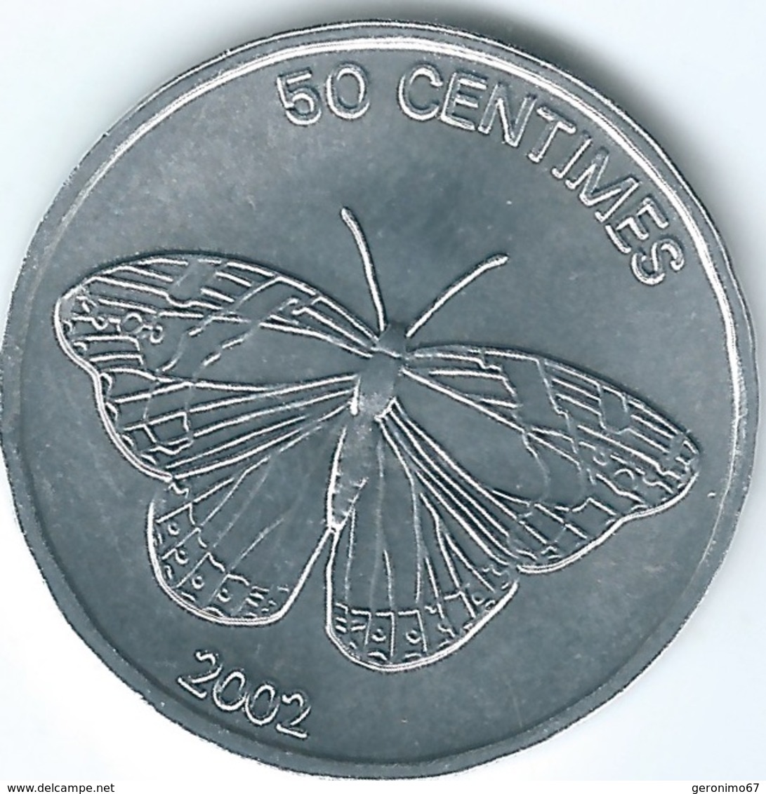 Congo - 50 Centimes - 2002 - Butterfly - KM80 - Congo (République Démocratique 1998)