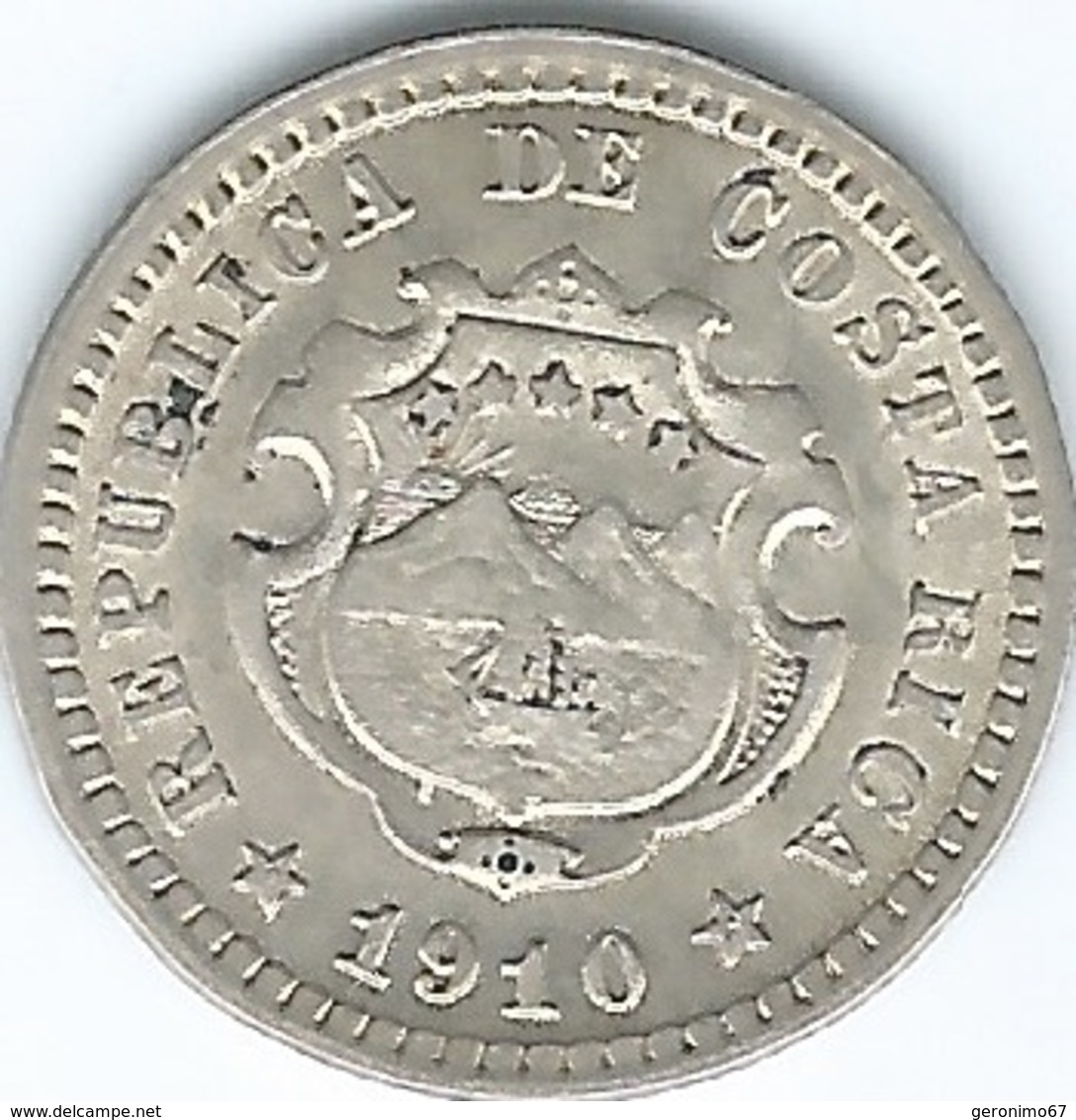 Costa Rica - 5 Centimos - 1910 - KM145 - Costa Rica