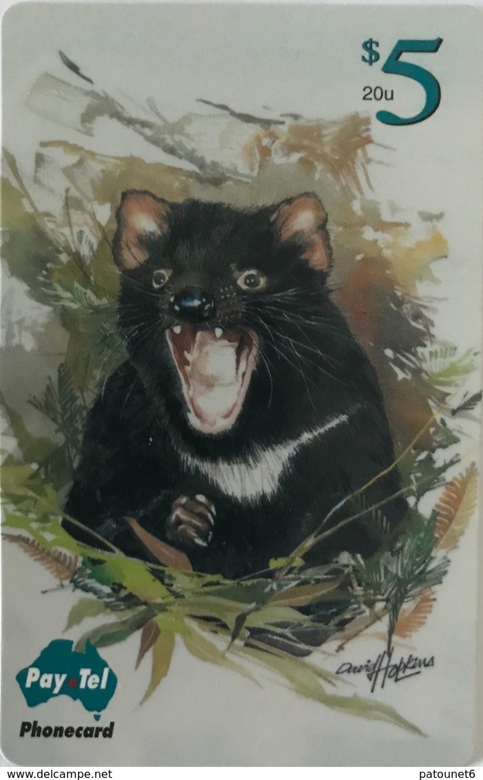 AUSTRALIE  -  Phonecard  -  Pay.Tel  -  Tasmanian Devil  -  $ 5 - Australië