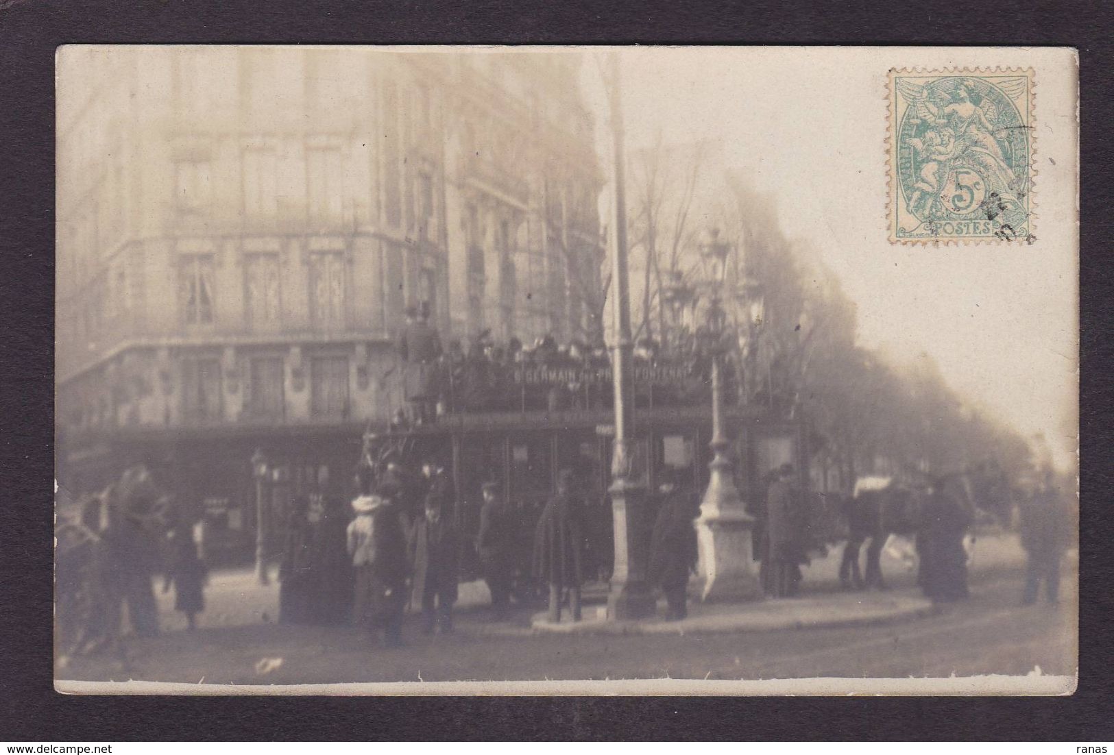 CPA Paris 75 Omnibus Patache Attelage Timbré Non Circulé Carte Photo - Transport Urbain En Surface