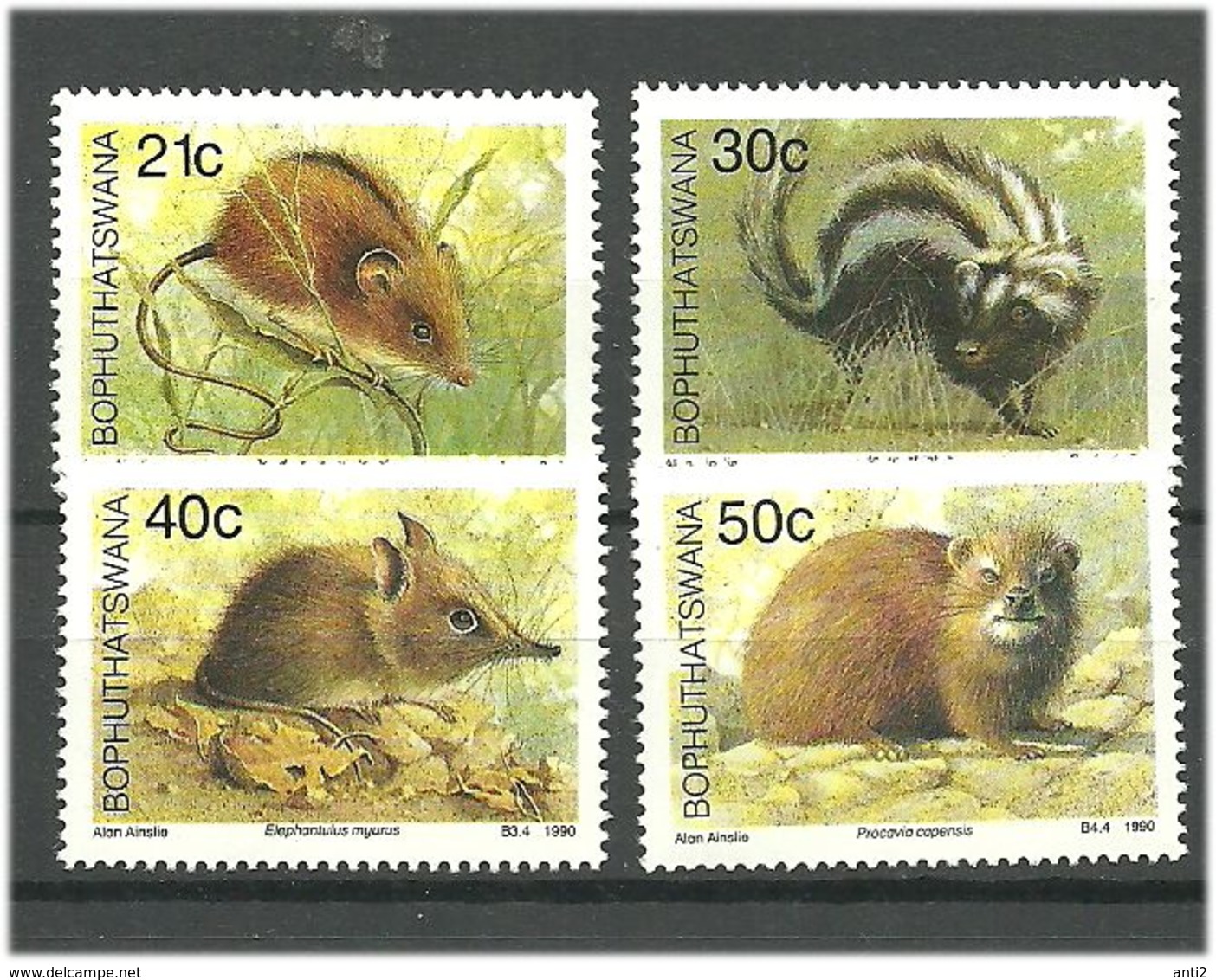 Bophuthatswana 1990 Animals, Mammals.. Mi 235-238 MNH(**) - Bophuthatswana