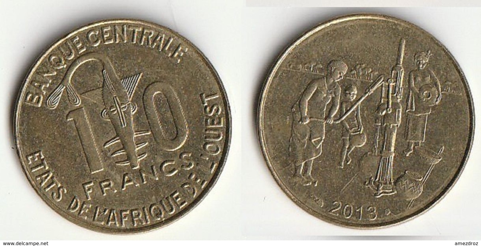 Pièce De 10 Francs CFA XOF 2013 Origine Côte D'Ivoire Afrique De L'Ouest (v) - Côte-d'Ivoire