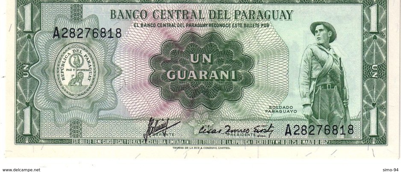 Paraguay P.193b 1 Guarani 1963   Unc - Paraguay