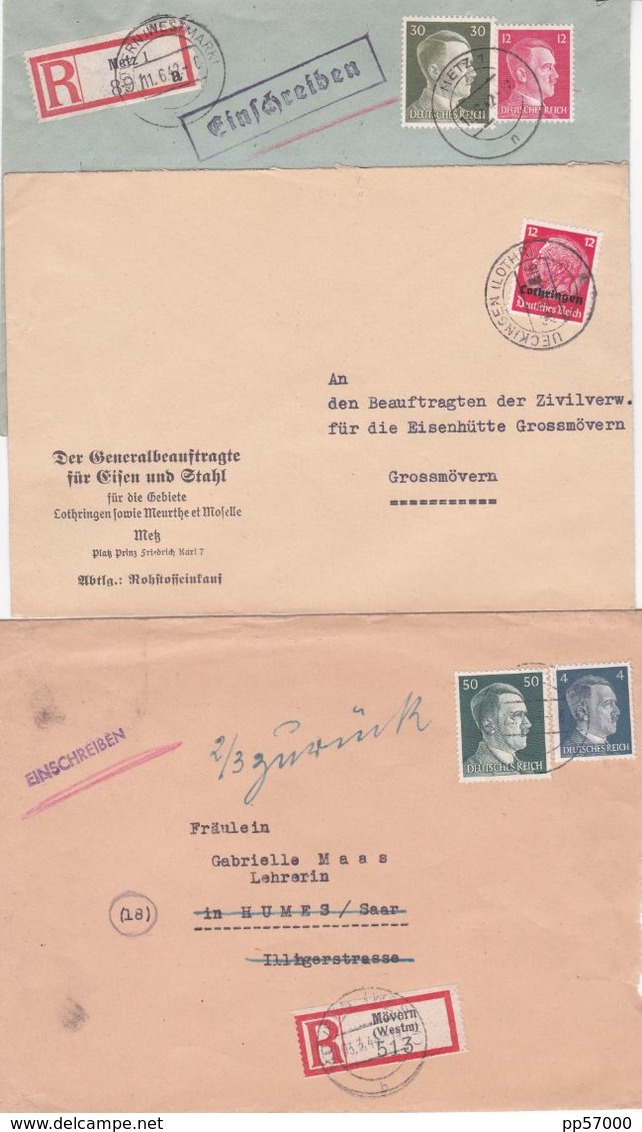 Lot De Lettres Du Reich Occupation Moselle - Occupation 1938-45