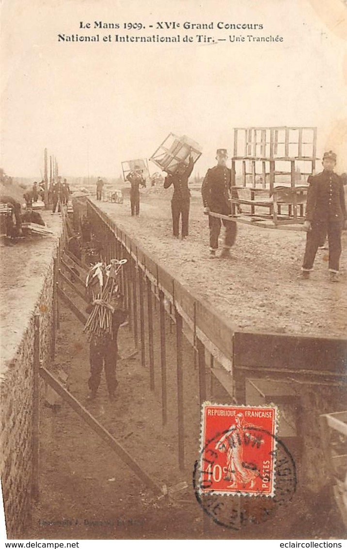 Thème Sport Tir  :     Concours National Et International  De Tir     Le Mans 1909   (voir Scan) - Tiro (armas)