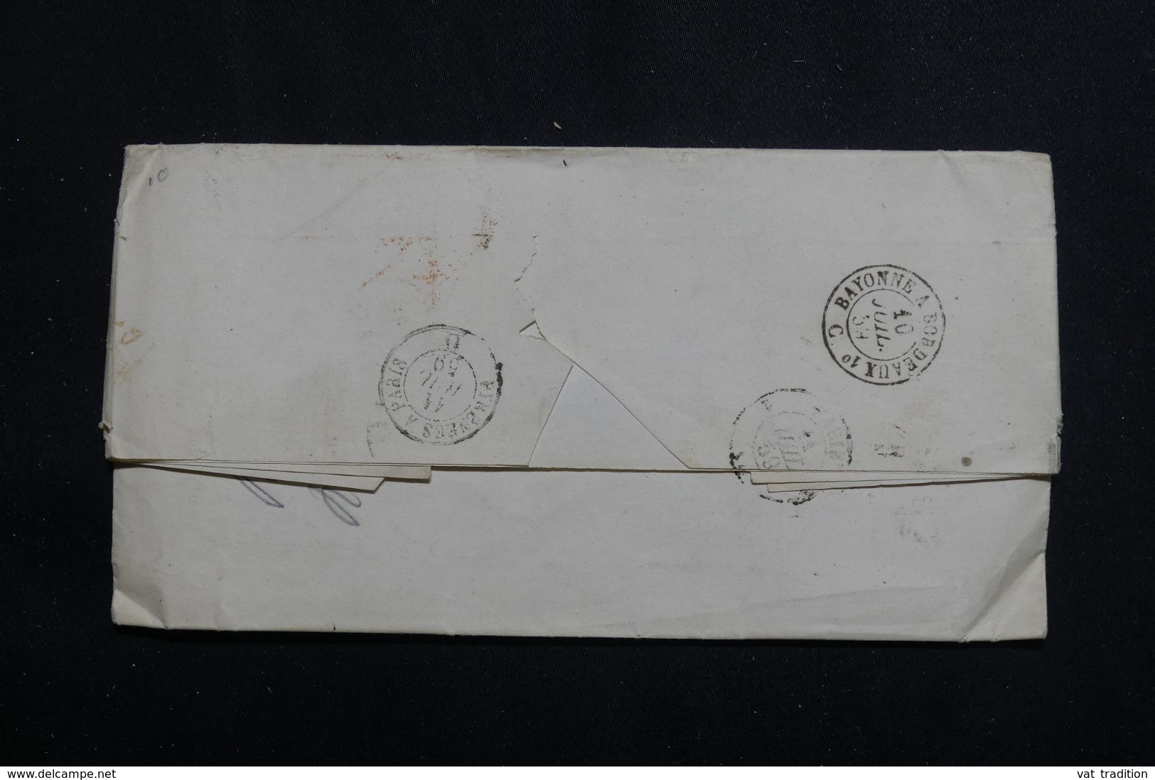 ESPAGNE - Lettre De Santander Pour La France En 1859 , Voir Cachets Recto / Verso - L 62264 - Cartas & Documentos