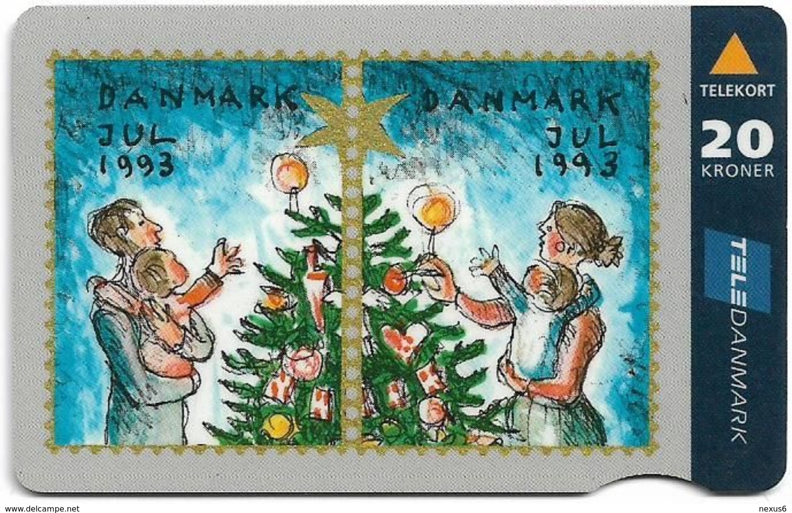 Denmark - Jydsk - Christmas 93 - TDJS018A (Cn. 2040, Print #1) - 10.1993, 20kr, 25.000ex, Used - Denemarken