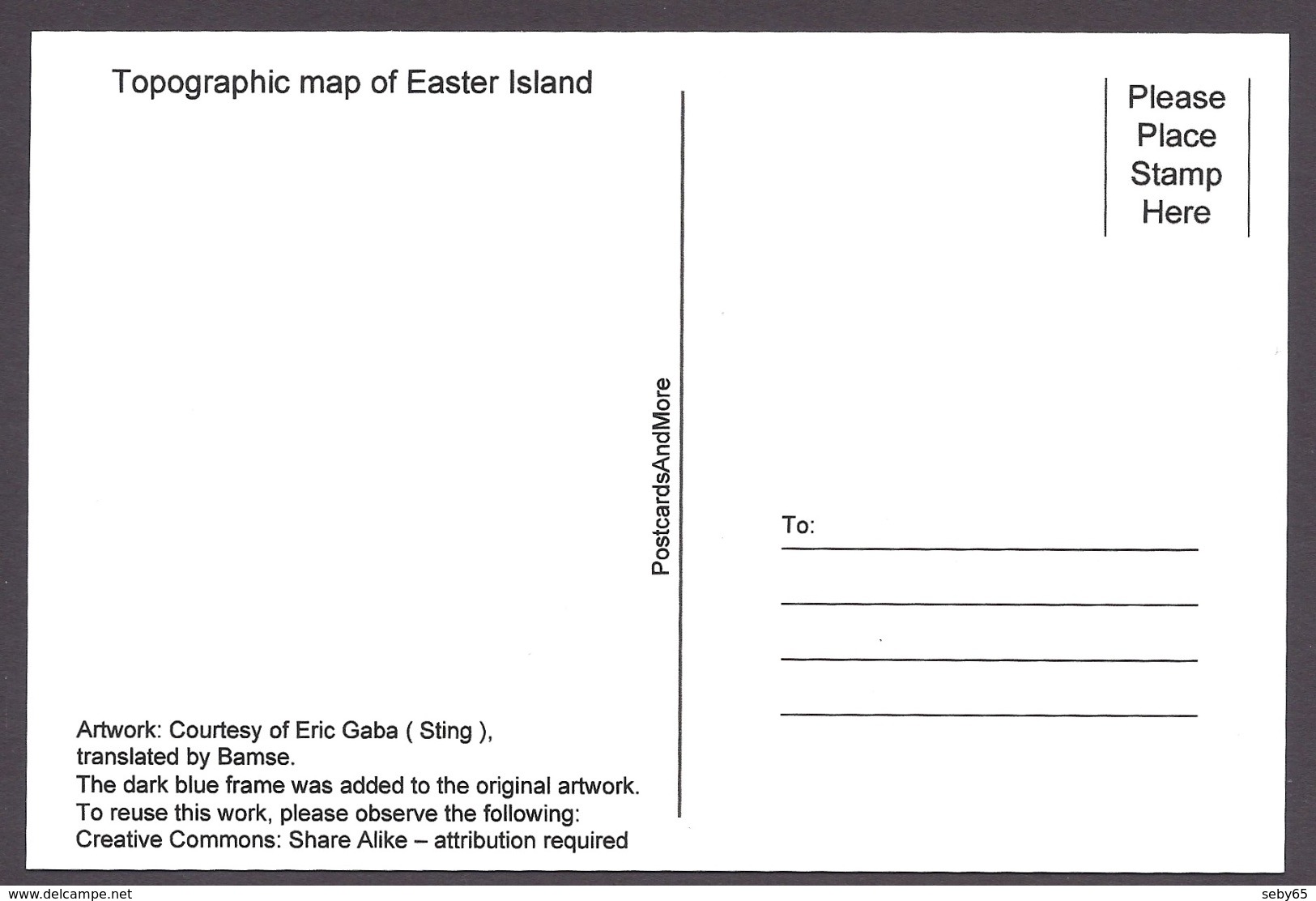 Chile / Easter Island - Geographic Map, RAPA NUI, Isola Di Pasqua, Carte De L’ile, Insel Karte, Chile, Cile - Postcard - Maps