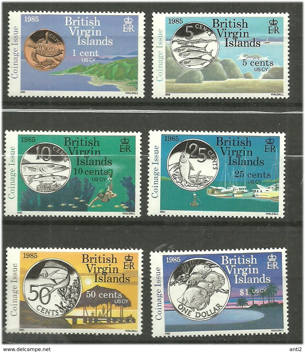 British Virgin Islands 1985 Ney Coins, Mi 494-499, MNH(**) - Britse Maagdeneilanden