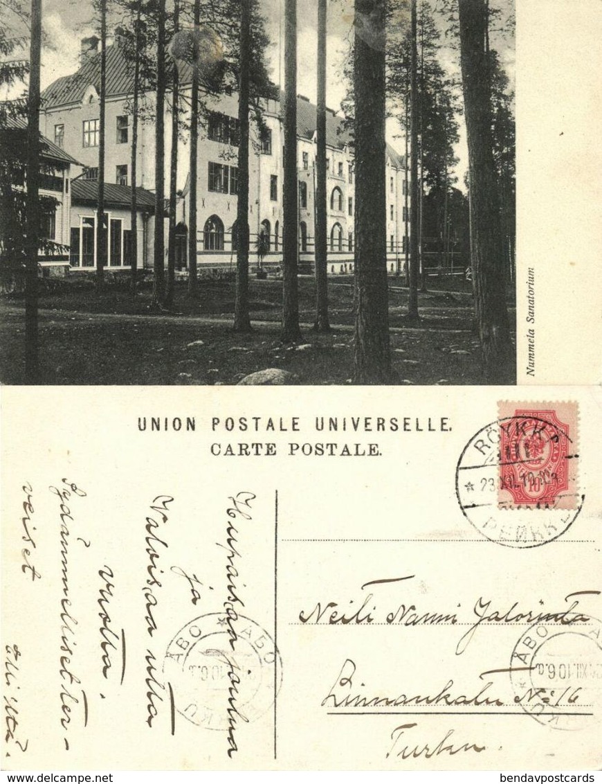 Finland Suomi, NUMMELA, Sanatorium (1911) Postcard (2) - Finland