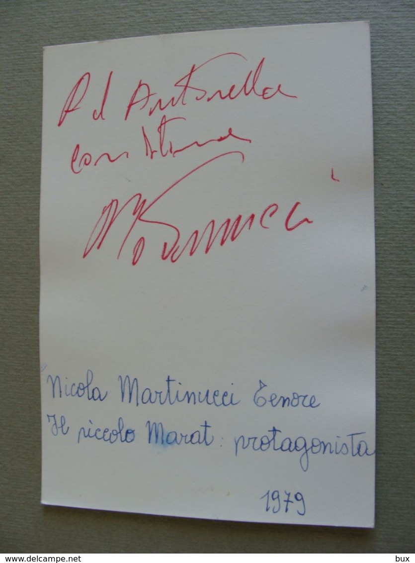 ARTISTE CHANTEUR TENOR D'OPERA  Nicola MARTINUCCI Carte Dédicacée  Manuscrite TEATRO THEATRE   Théâtre STAGIONE  LIRICA - Teatro, Travestimenti & Mascheramenti