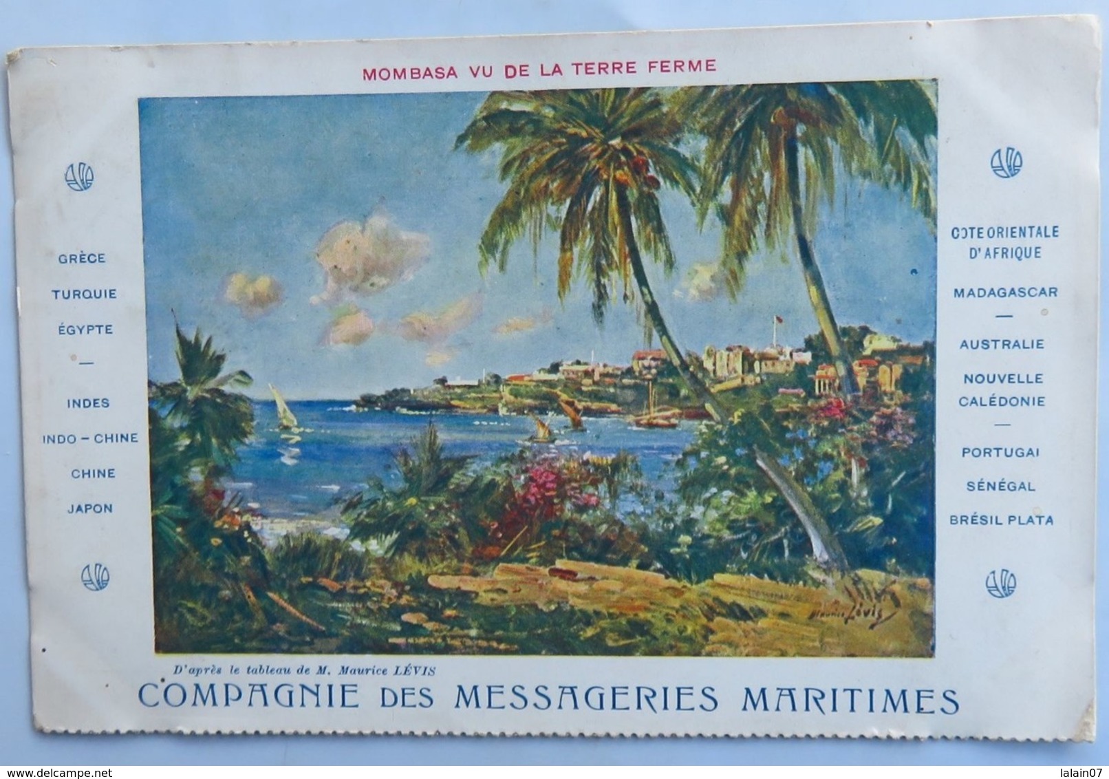 C. P. A. : KENYA : MOMBASSA Vu De La Terre Ferme, Compagnie Des Messageries Maritimes, Timbre En 1910 - Kenia